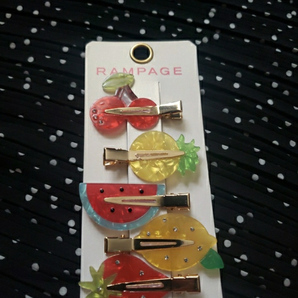 Rampage Colorful Fruit Hair Clips Set Of 5ct